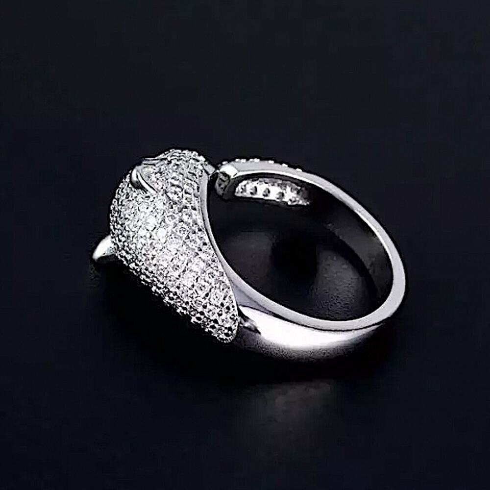 SILVER PANTHER ZIRCON RING - Picture 4 of 11